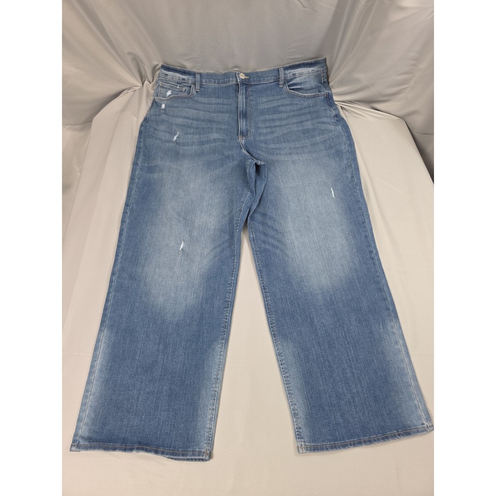So Jeans Womens 24 42W Blue Denim Low Rise Distressed Medium Wash